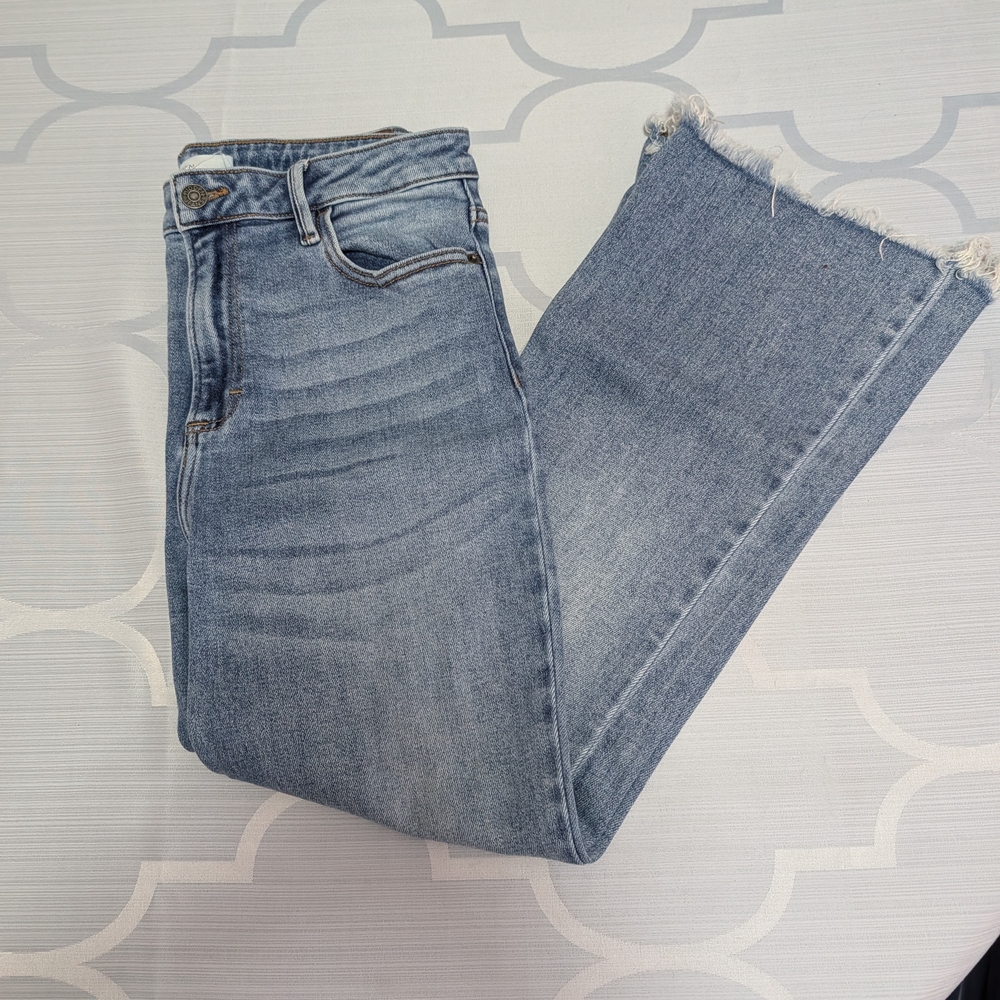 Hidden Jeans Stylish Frayed Hem Blue Women's Jeans